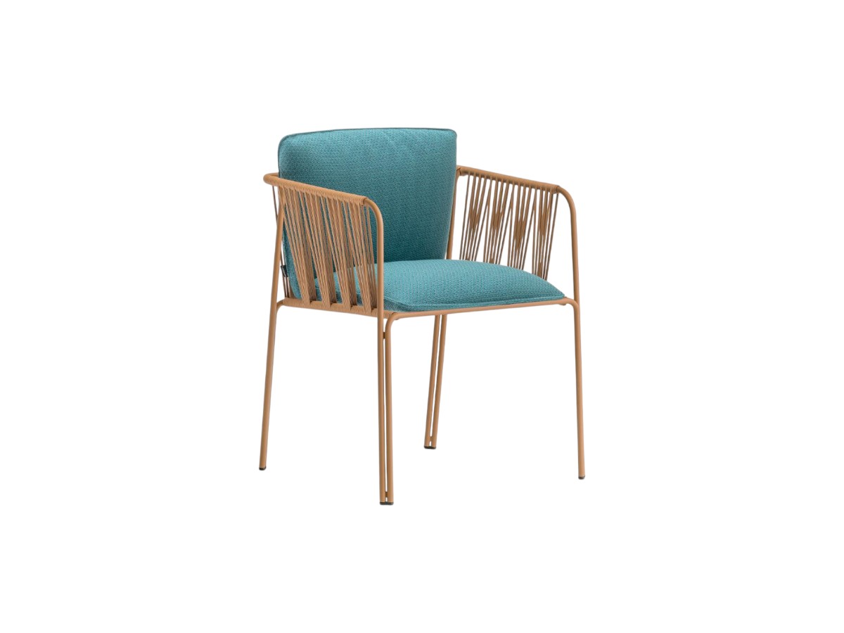 Pedrali Nari 6360 Outdoor Chair With Armrests Seat And Back Cushion