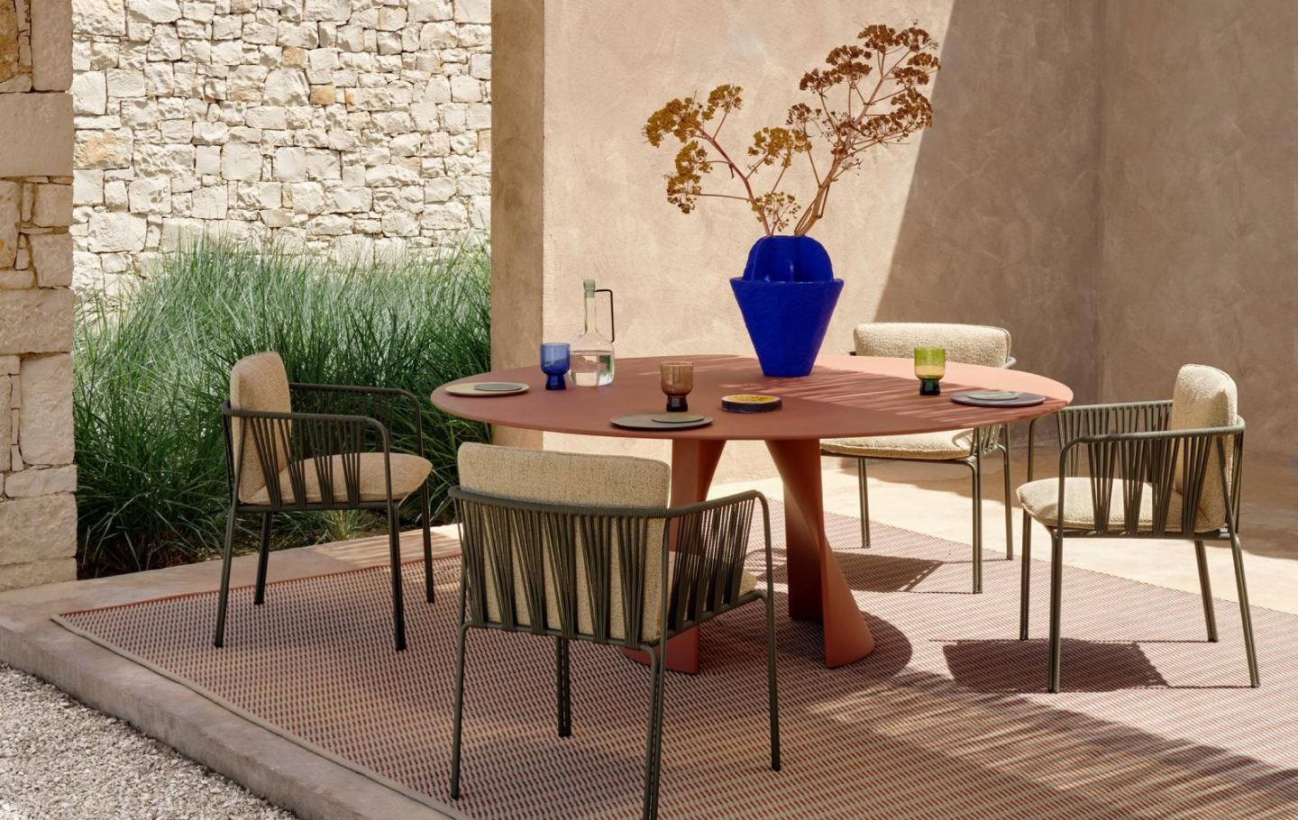 Pedrali Nari 6360 Outdoor Chair With Armrests Seat And Back Cushion