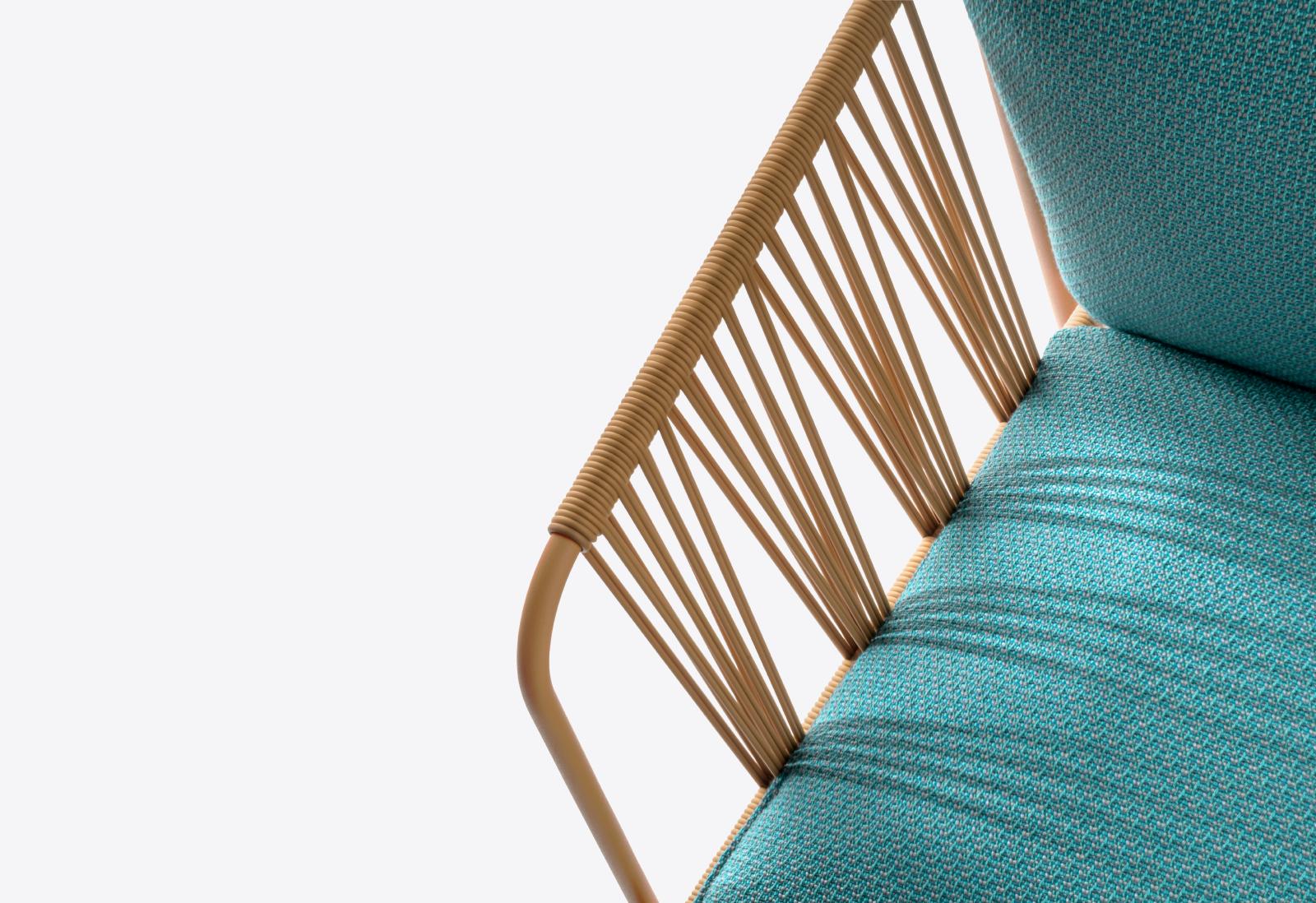 Pedrali Nari 6360 Outdoor Chair With Armrests Seat And Back Cushion
