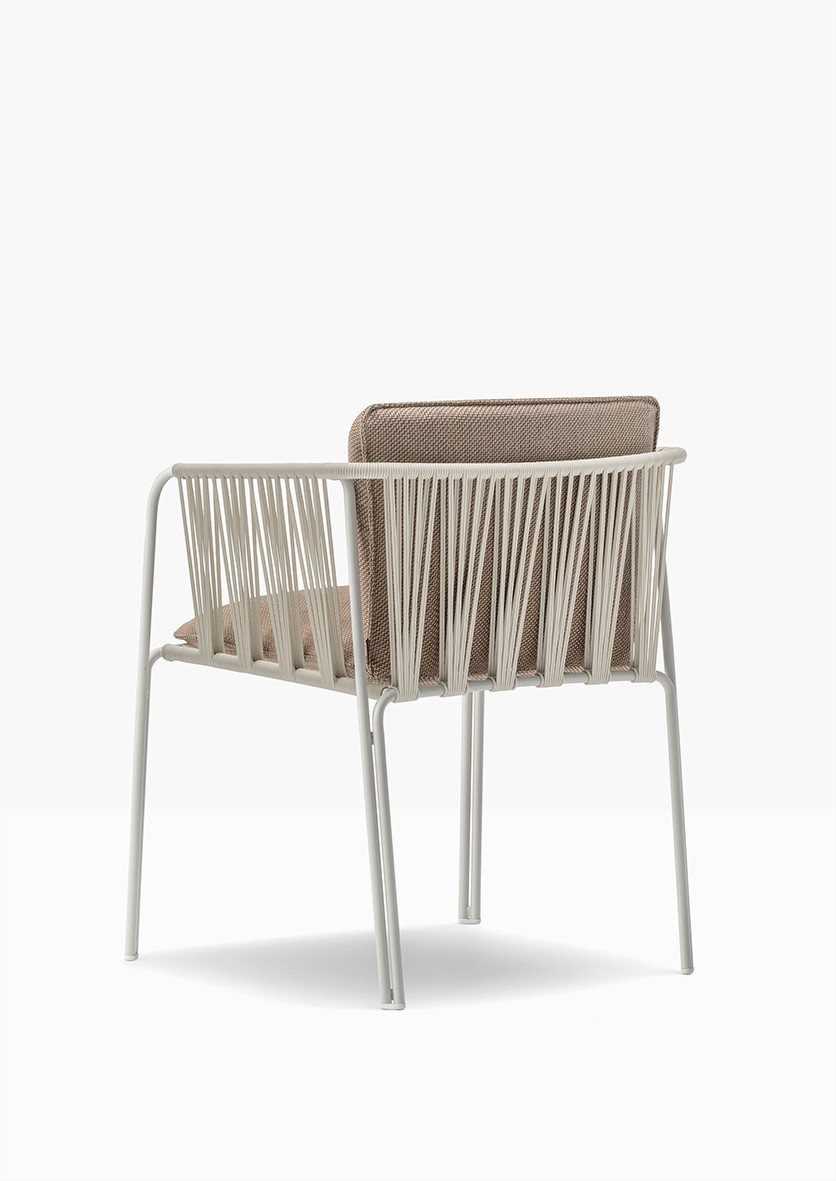 Pedrali Nari 6360 Outdoor Chair With Armrests Seat And Back Cushion
