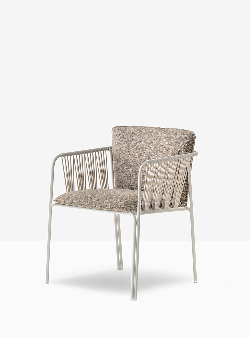 Pedrali Nari 6360 Outdoor Chair With Armrests Seat And Back Cushion
