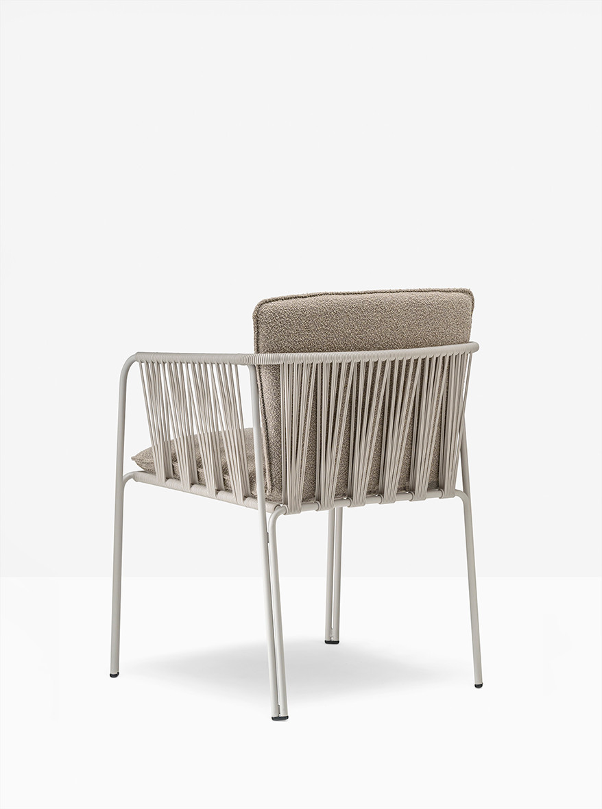 Pedrali Nari 6360 Outdoor Chair With Armrests Seat And Back Cushion