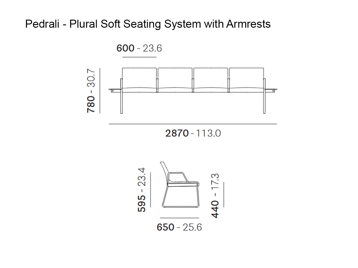 Pedrali Plural Soft Seating System With Armrests