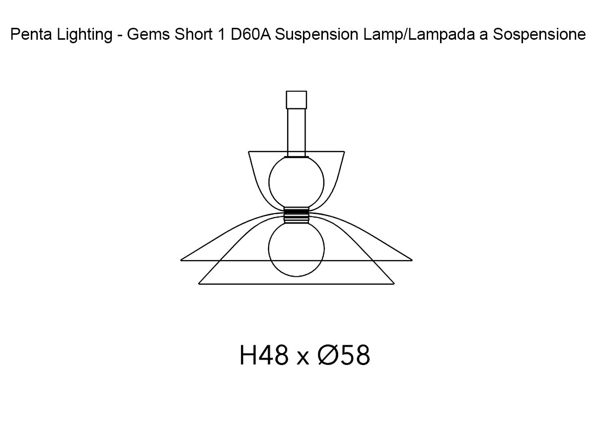 Penta Light Gems Short 1 D60 A Suspension Lamp White Etched Structure