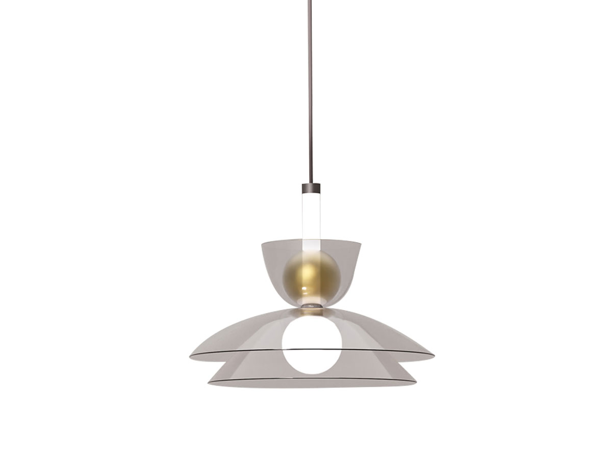 Penta Light Gems Short 1 D60 A Suspension Lamp White Etched Structure