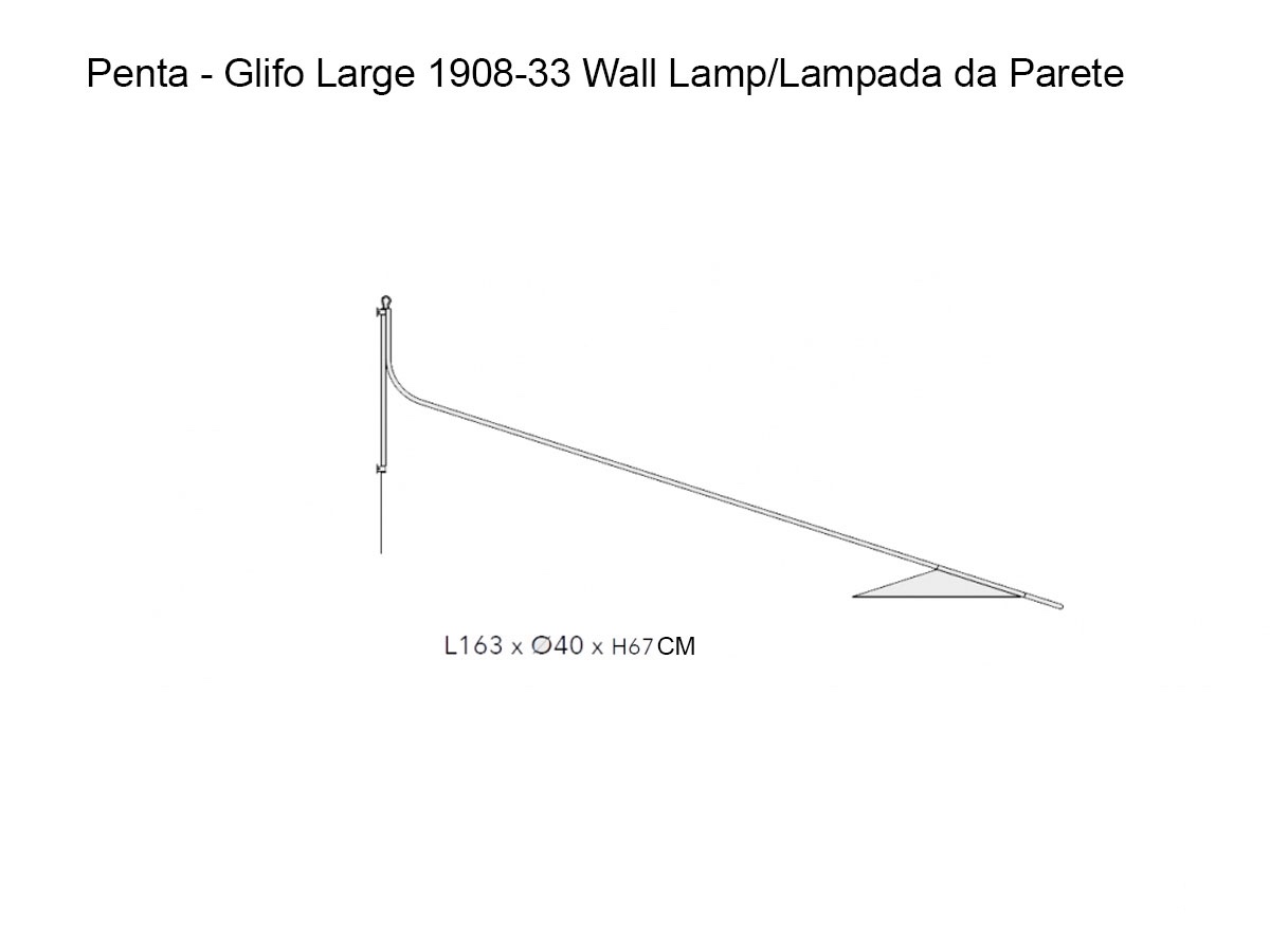 Penta Light Glifo Large Cable 1908 33 Wall Lamp
