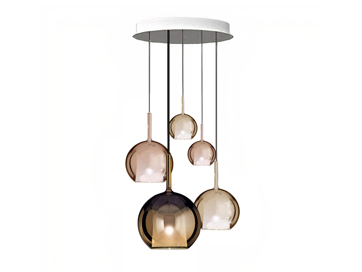 Penta Light Glo Multiple Composition 5 Suspension Lamp White Ceiling