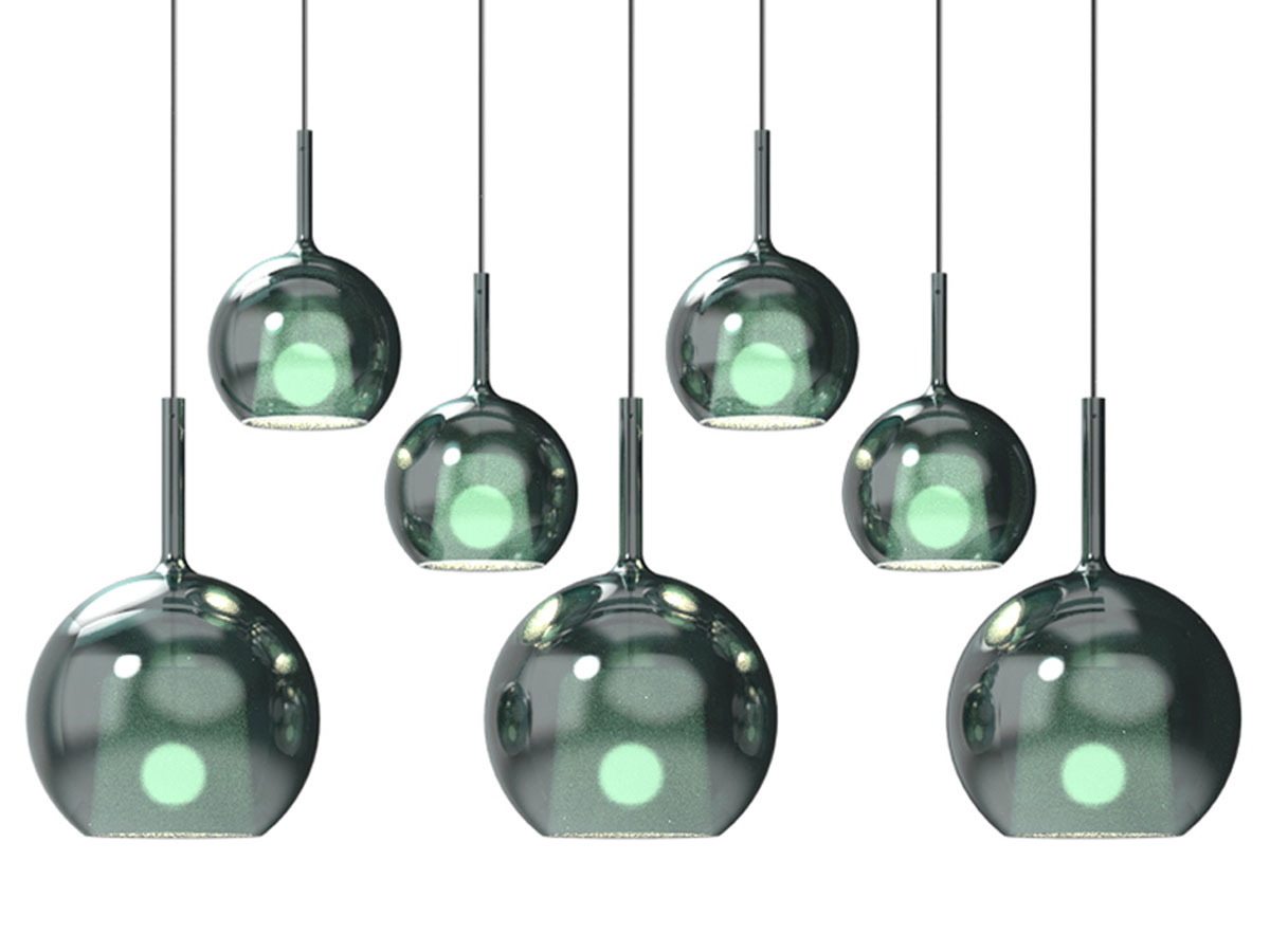 Penta Light Glo Multiple Composition 7 Suspension Lamp Ceiling Plate 160x1380