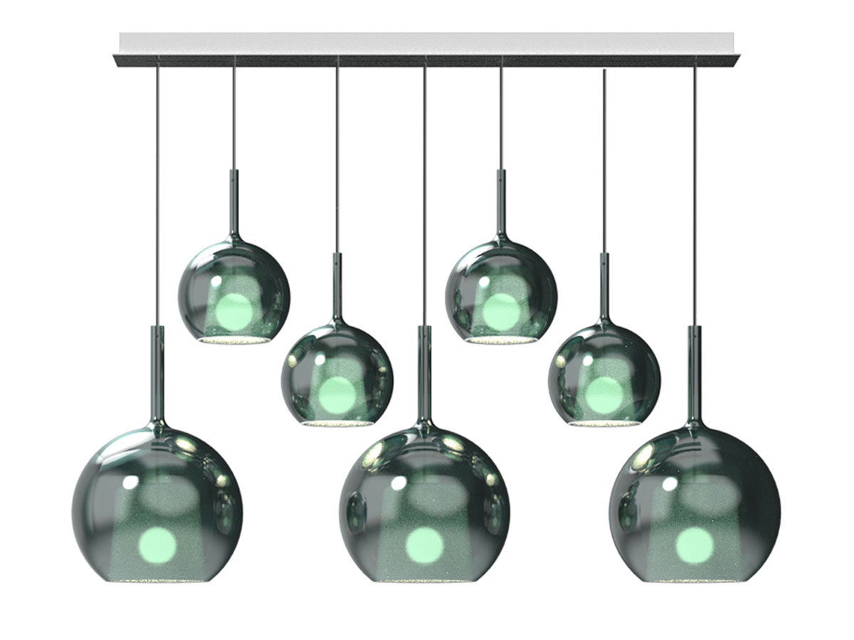 Penta Light Glo Multiple Composition 7 Suspension Lamp Ceiling Plate 160x1380