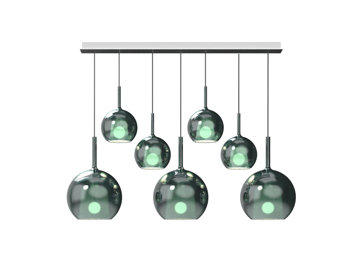 Penta Light Glo Multiple Composition 7 Suspension Lamp Ceiling Plate 160x1380