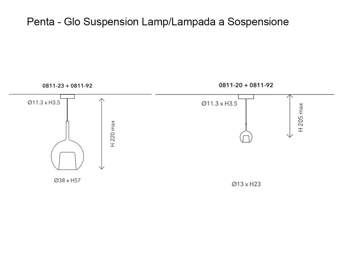 Penta Light Glo Multiple Composition 3 Suspension Lamp Round Plate O30 Cm