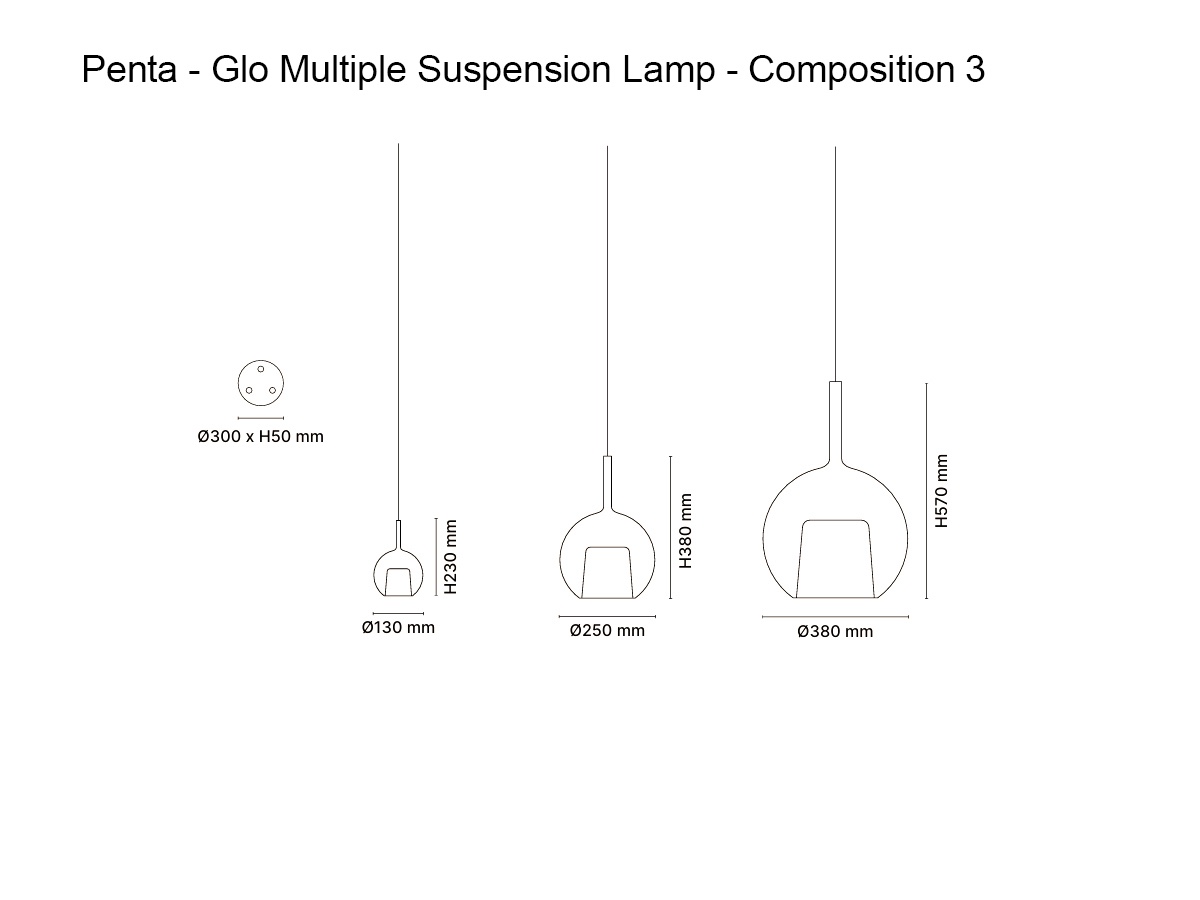 Penta Light Glo Multiple Suspension Lamp Composition 3