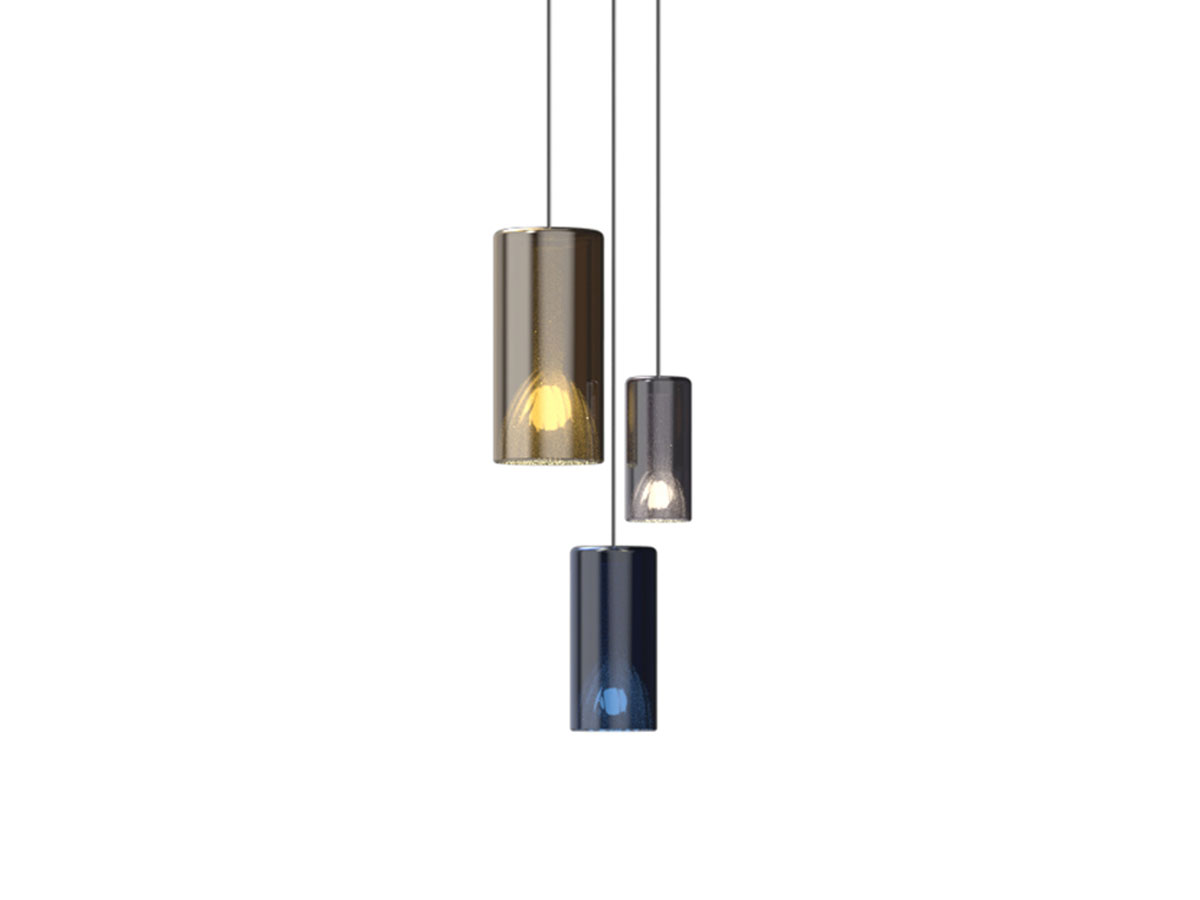 Penta Light Lit Multiple Composition 3 Suspension Lamp Ceiling Plate O30 White