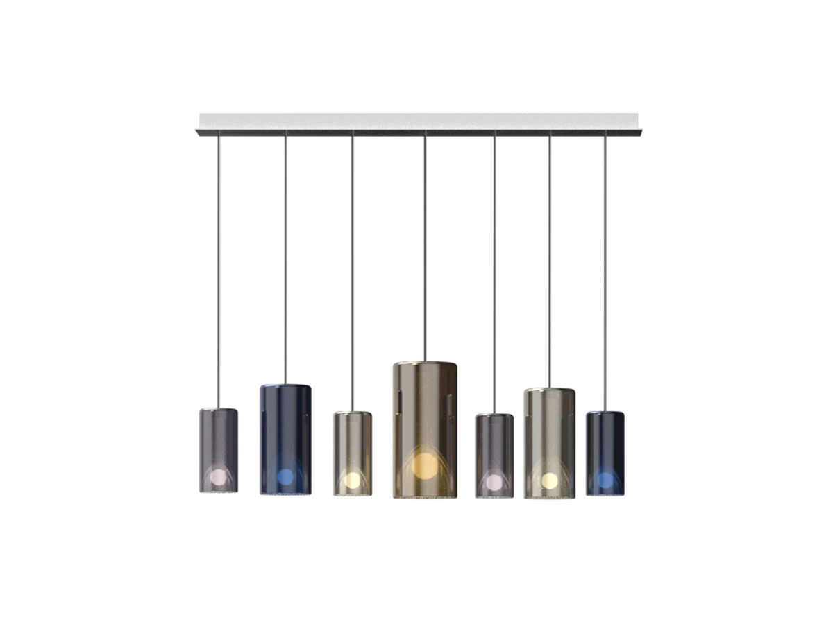 Penta Light Lit Multiple Composition 7 Suspension Lamp