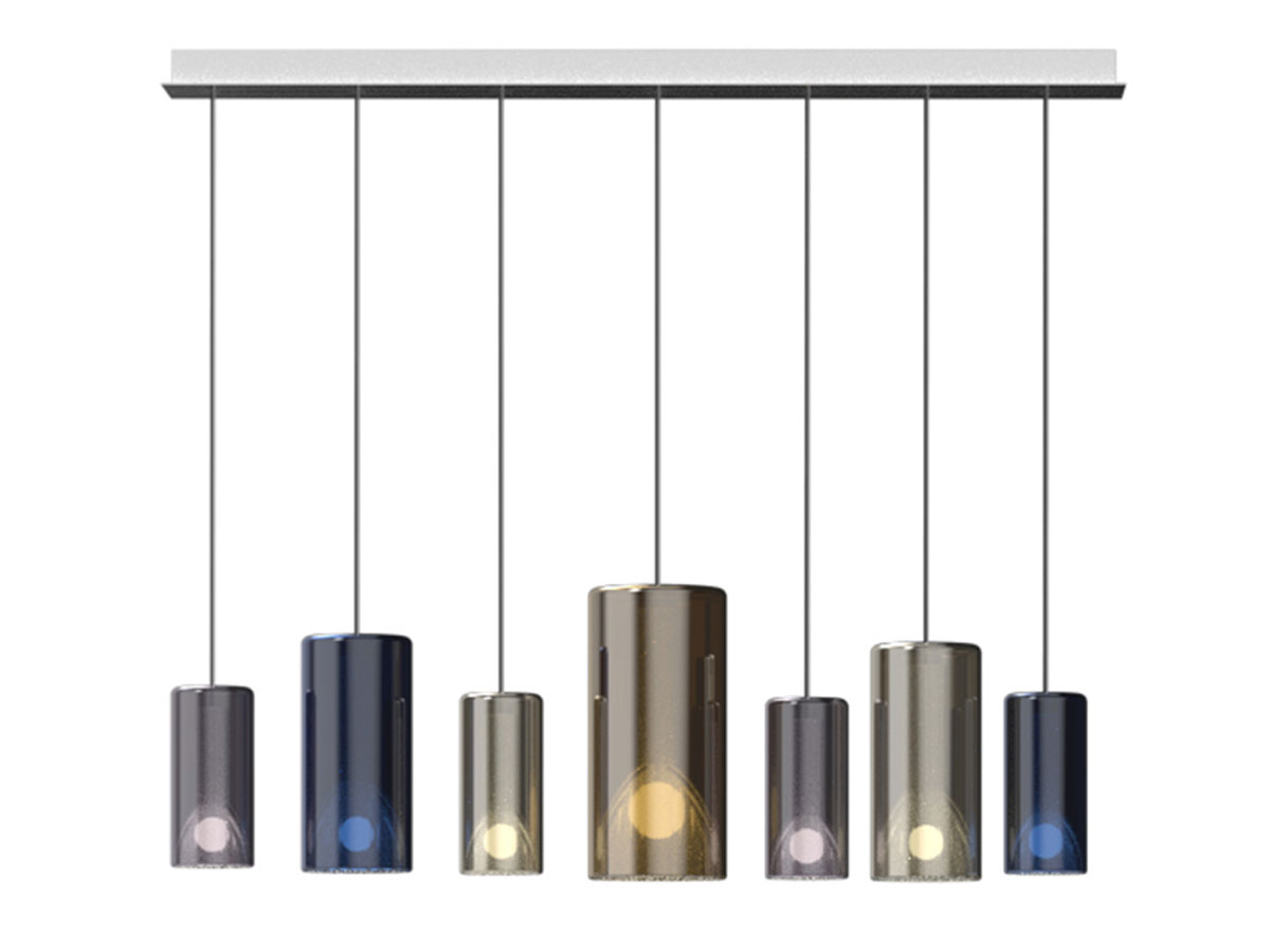 Penta Light Lit Multiple Composition 7 Suspension Lamp