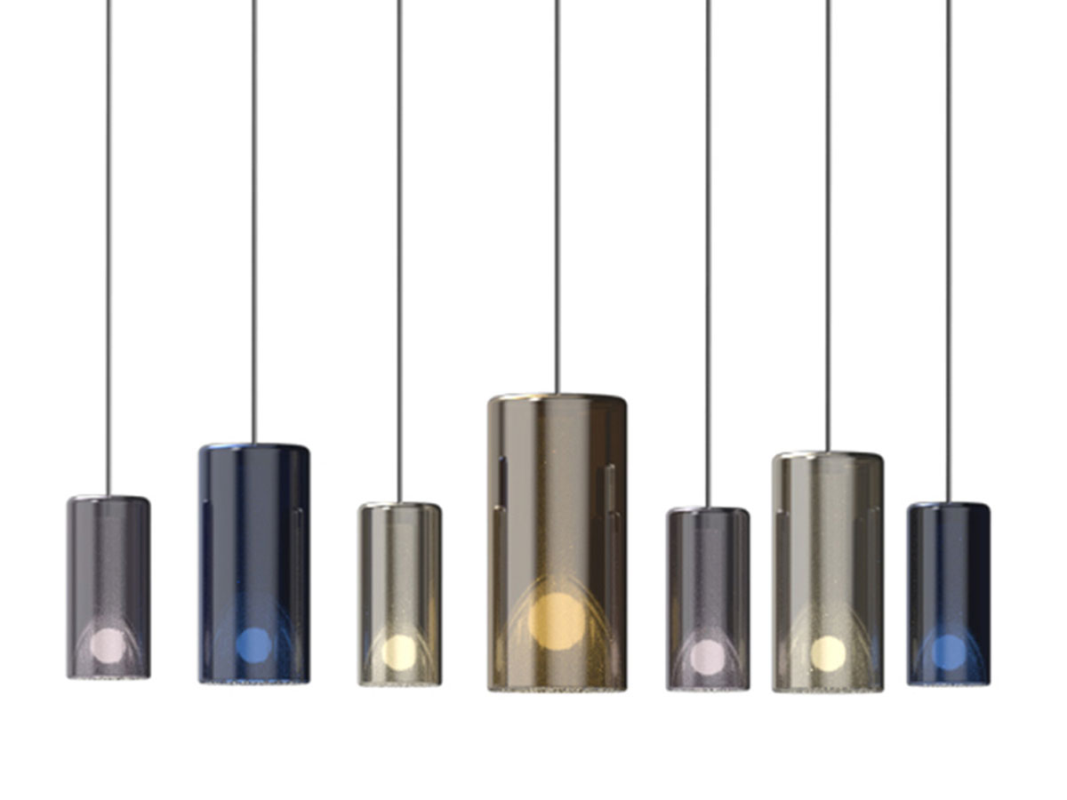 Penta Light Lit Multiple Composition 7 Suspension Lamp