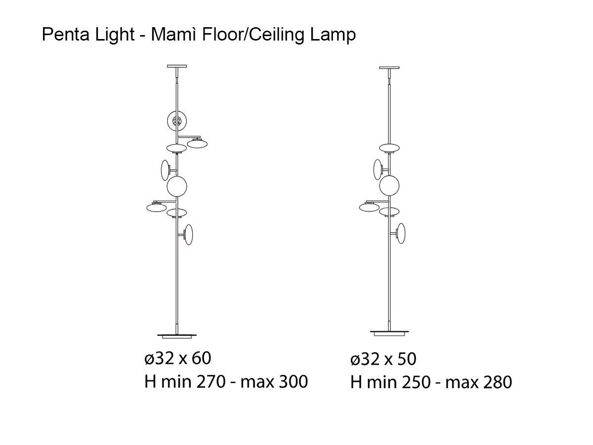 Penta Light Mami Floor Ceiling Lamp