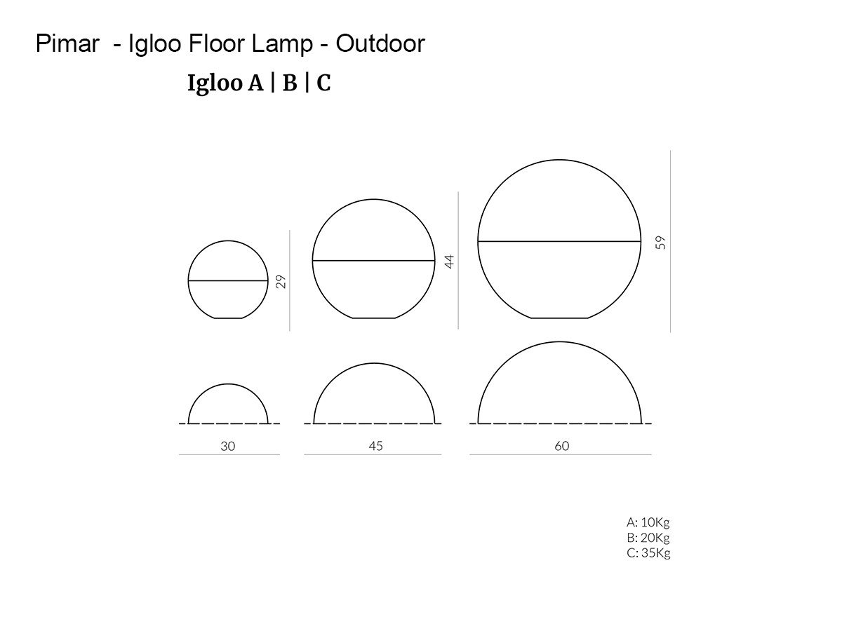 Pimar Igloo Floor Lamp Outdoor