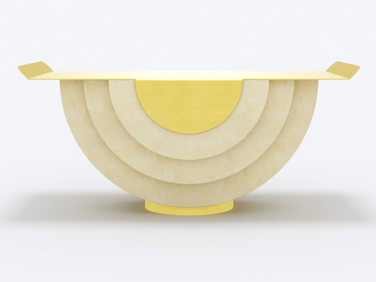 Pimar Romano Coffee Table Brass