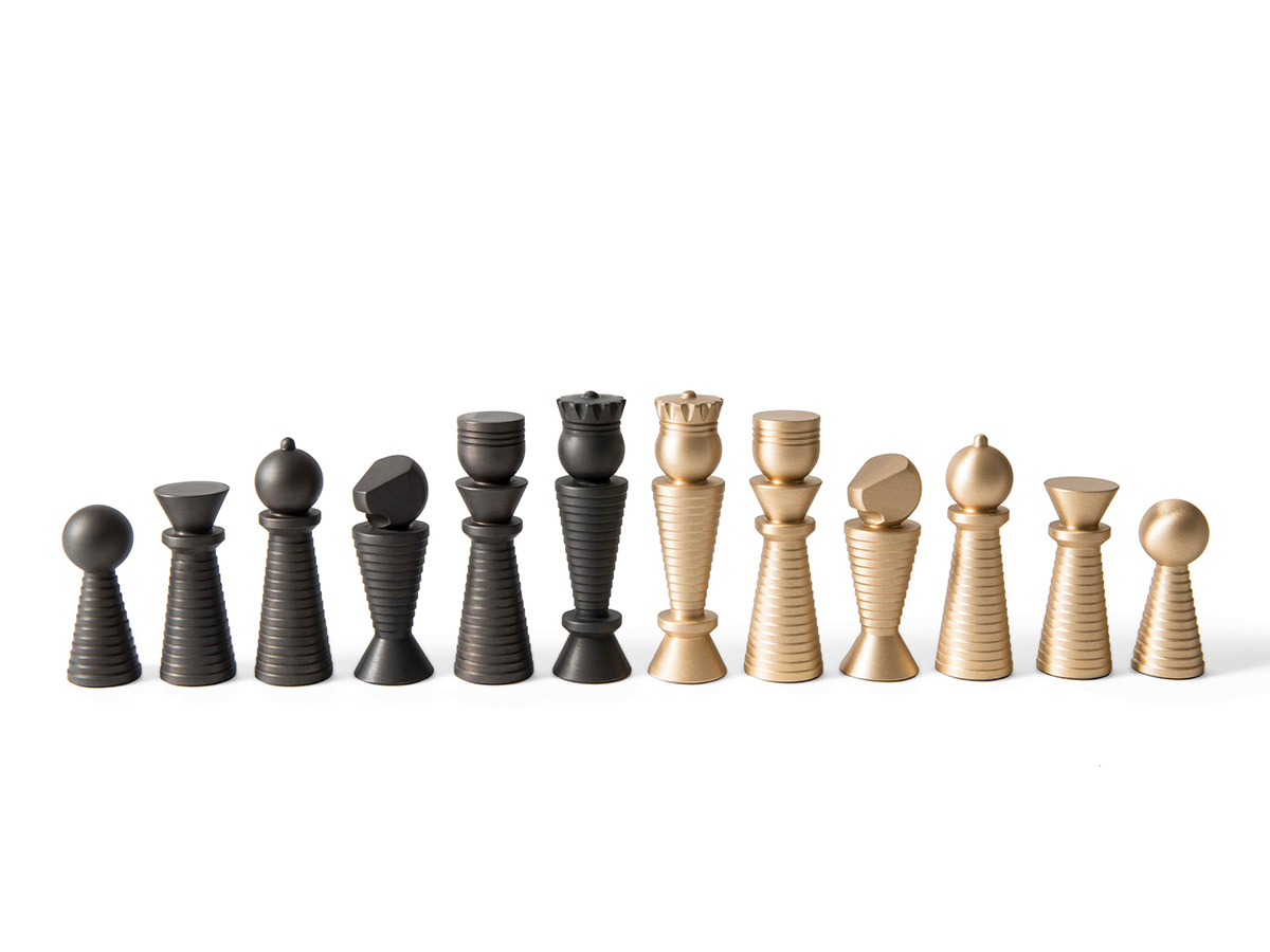 Pinetti Chess And Checkers Game Board Taupe
