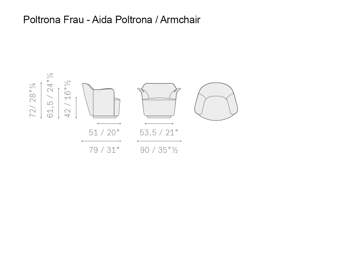 Poltrona Frau Aida Armchair Bicolor