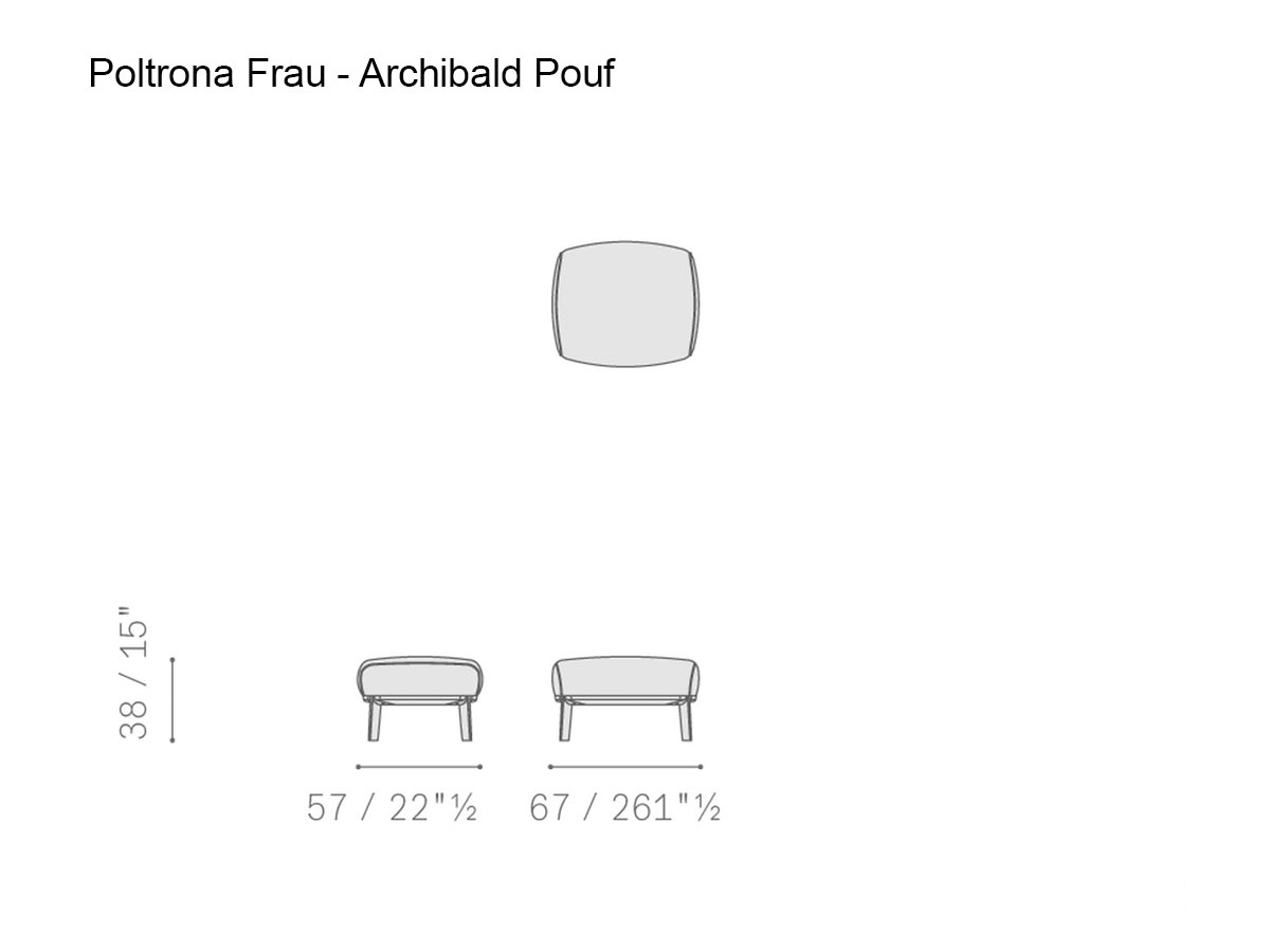 Poltrona Frau Archibald Ottoman Wood Legs
