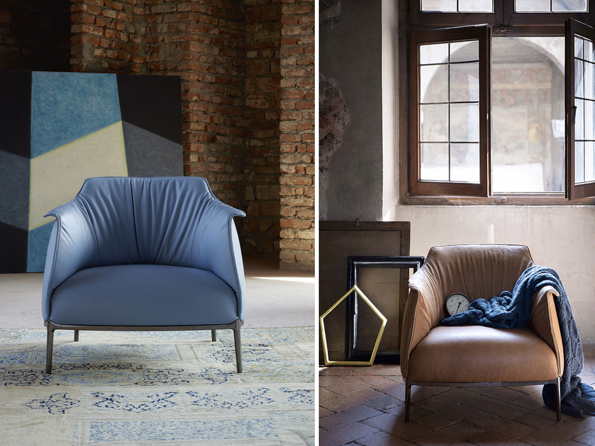 Poltrona Frau Archibald Armchair Leather Sc 80 Bruno Havana