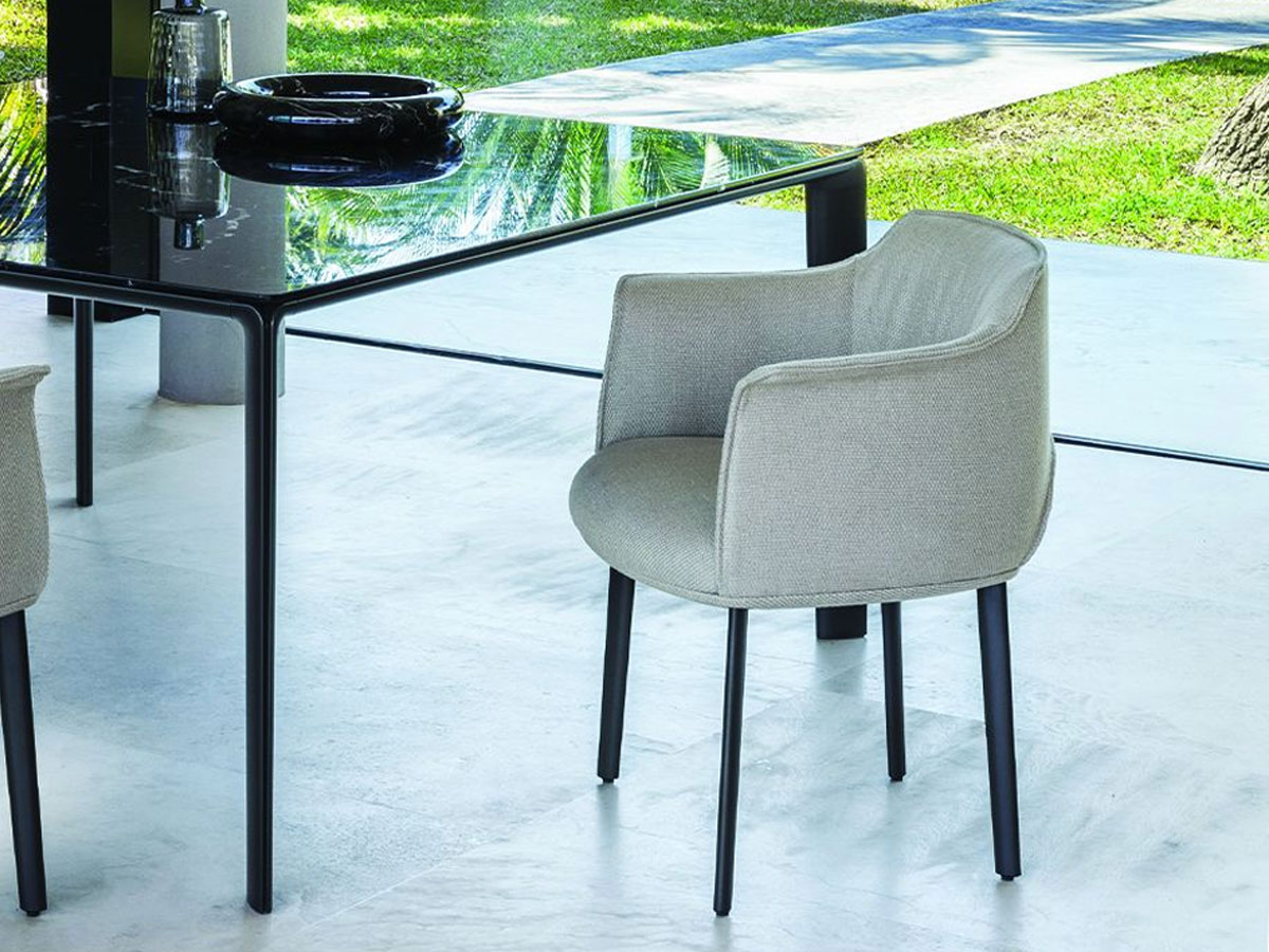 Poltrona Frau Archibald Dining Chair Metal Legs