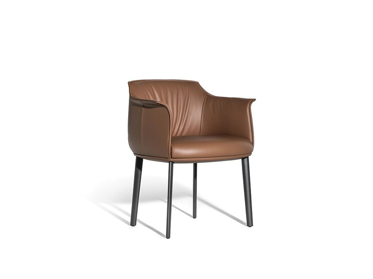 Poltrona Frau Archibald Dining Chair Metal Legs