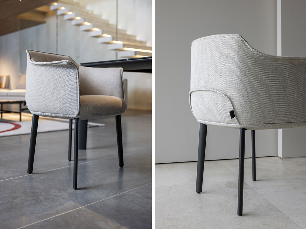 Poltrona Frau Archibald Dining Chair Metal Legs