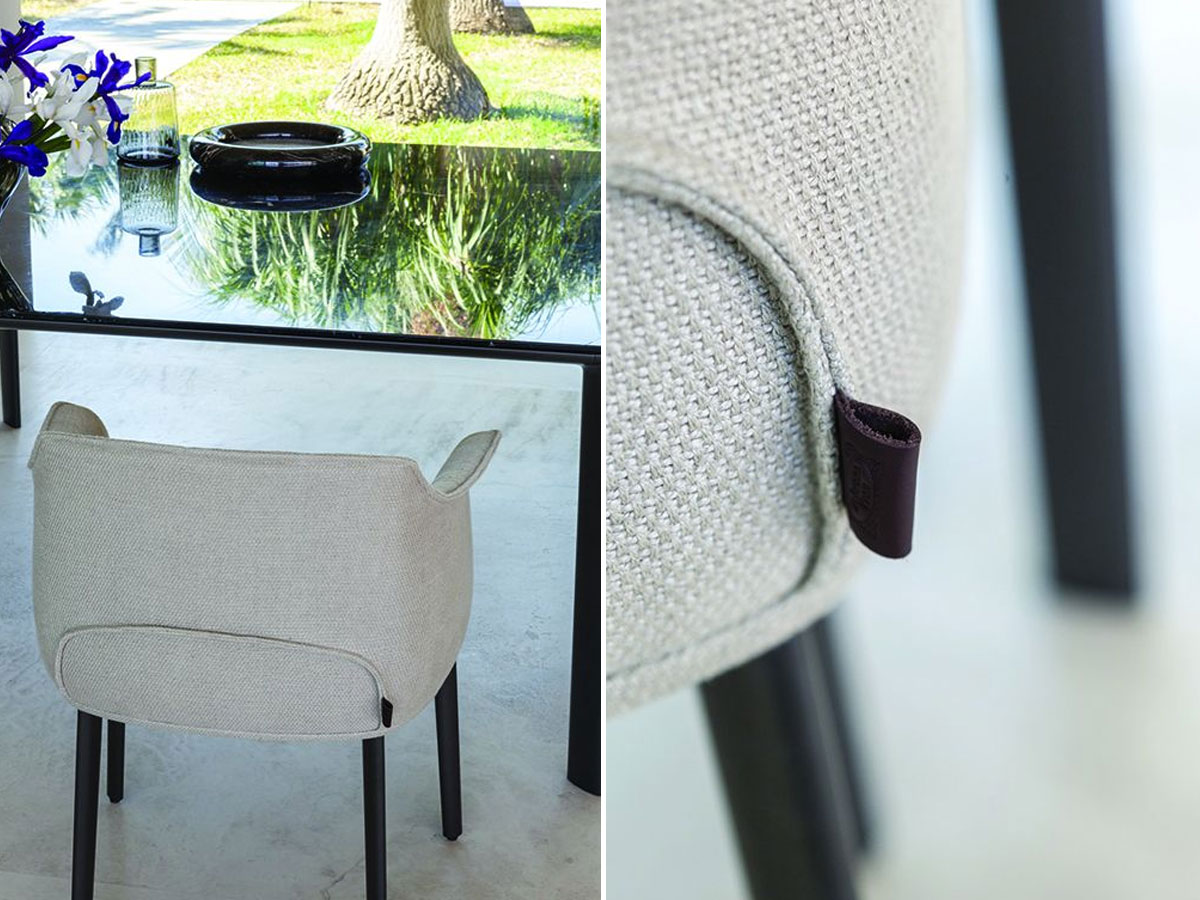 Poltrona Frau Archibald Dining Chair Metal Legs