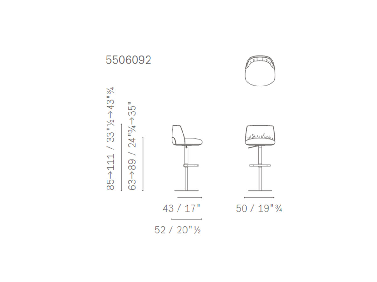 Poltrona Frau Archibald Stool Column Base