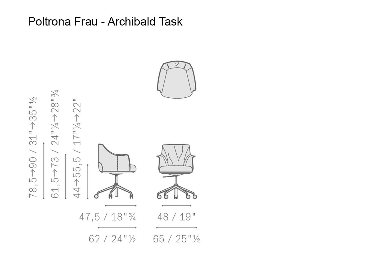 Poltrona Frau Archibald Task Managerial Office Chair