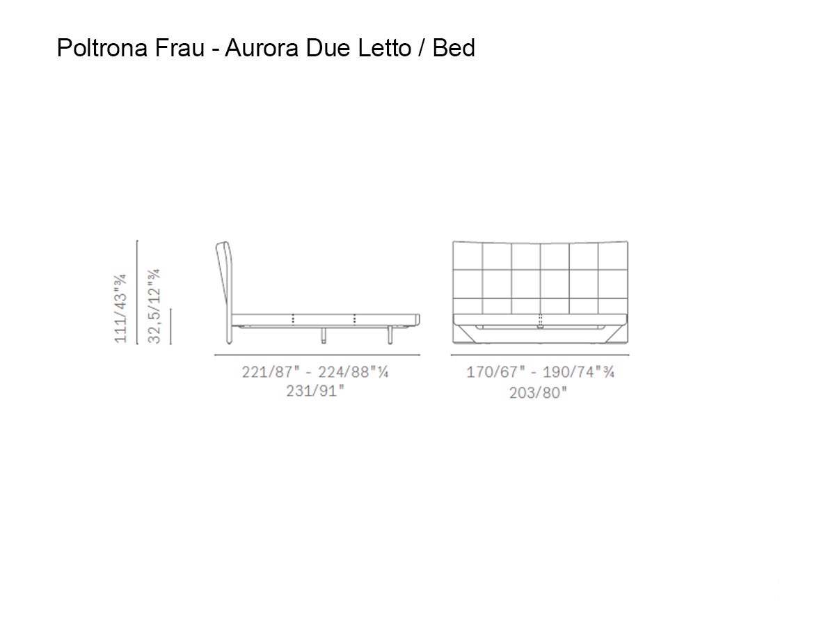 Poltrona Frau Aurora Due Bed Fabric Back