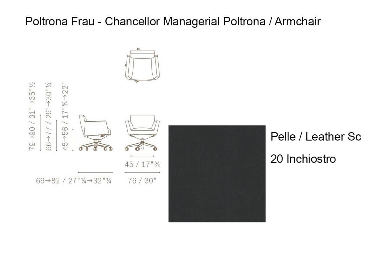 Poltrona Frau Chancellor Managerial Pelle Fraur Cs 20 Inchiostro