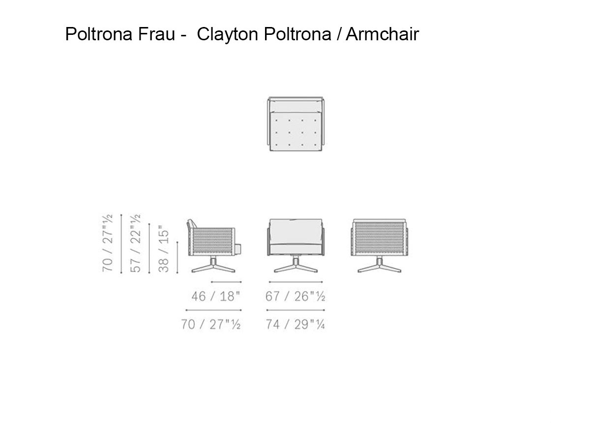 Poltrona Frau Clayton Swivel Armchair