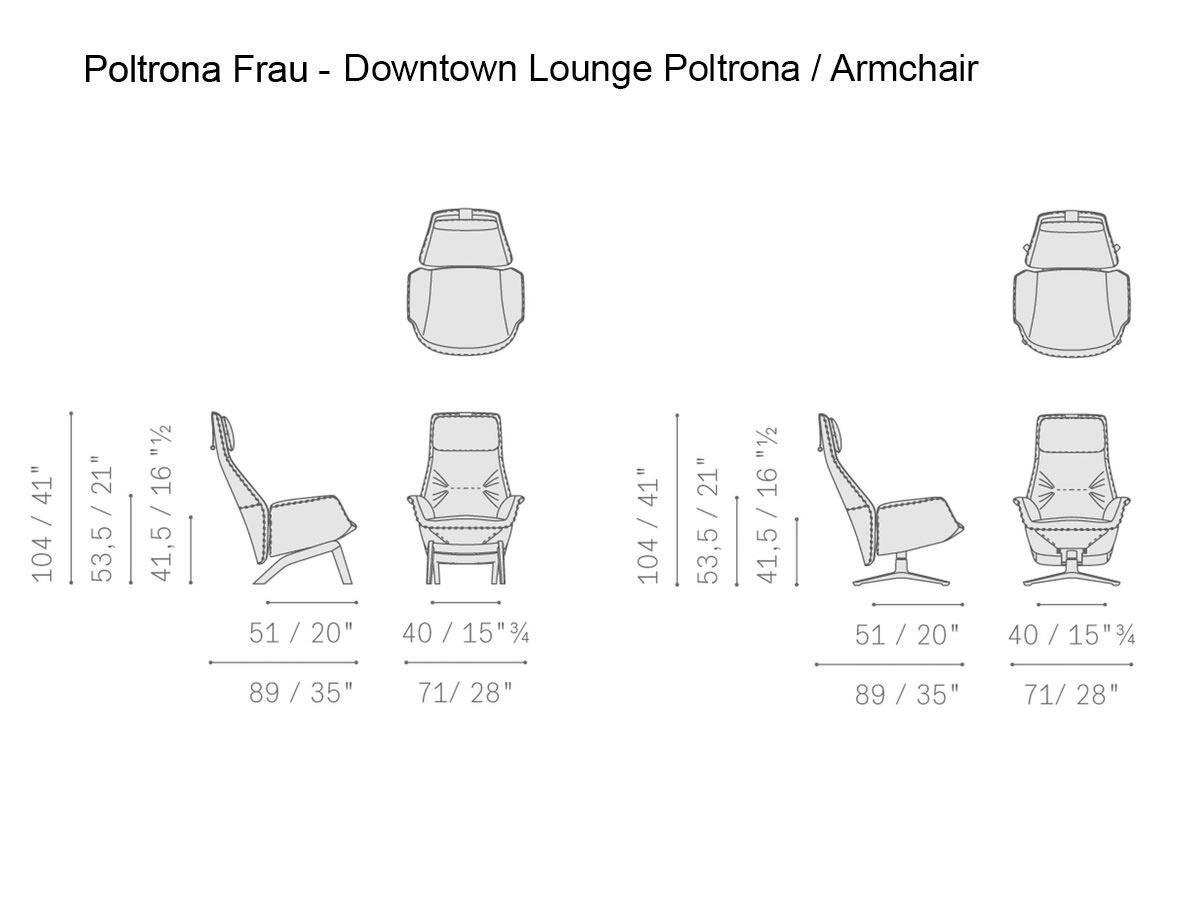 Poltrona Frau Downtown Lounge Armchair