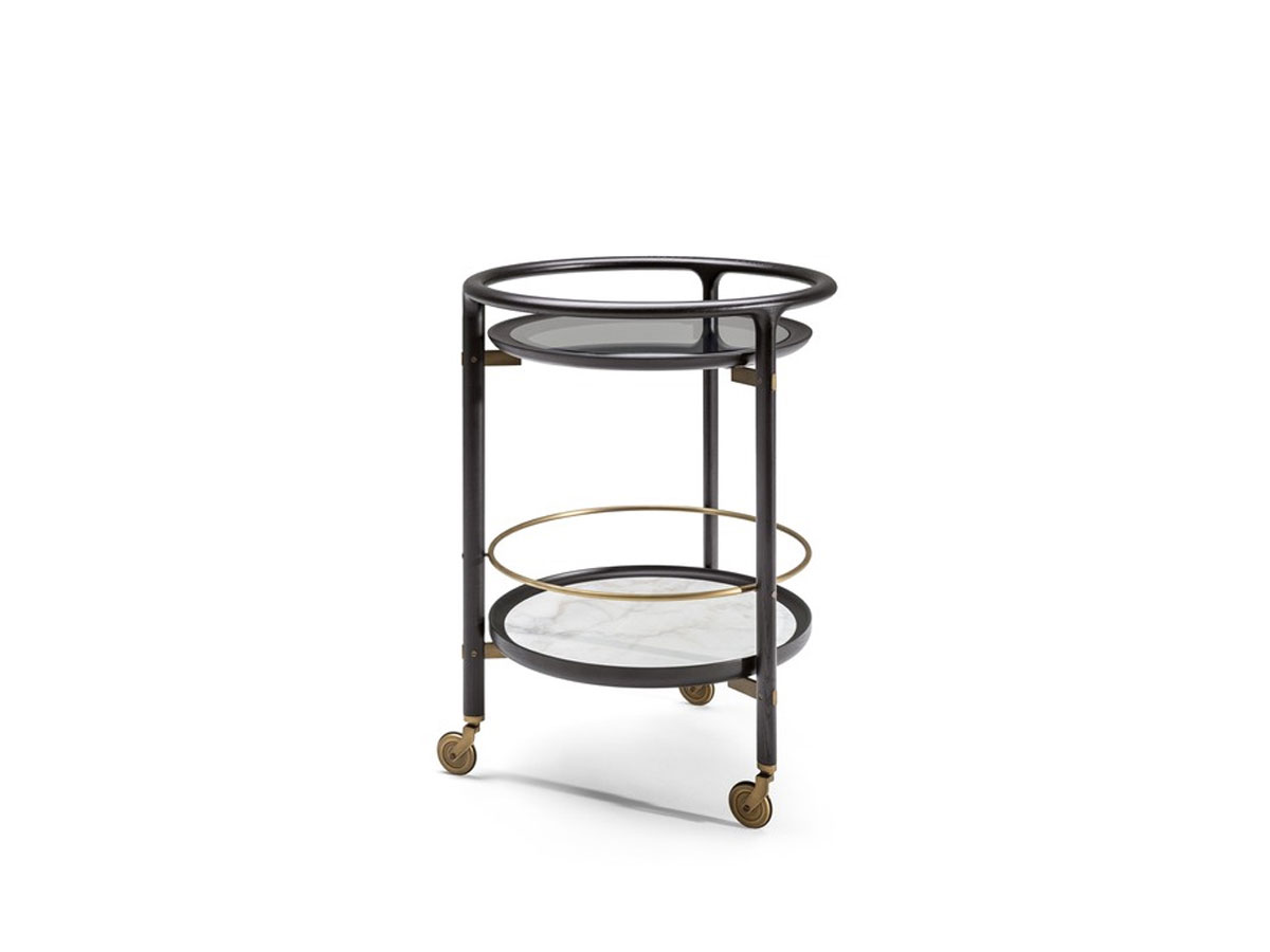 Poltrona Frau Duo Trolley Wenge Ash Smoked Glass