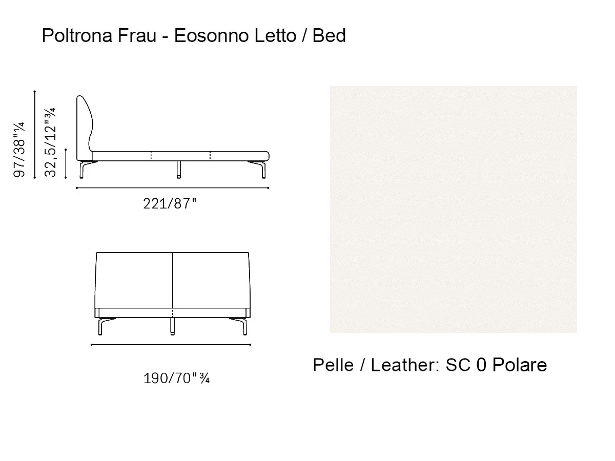 Poltrona Frau Eosonno Bed 180 Cm Sc 0 Polare