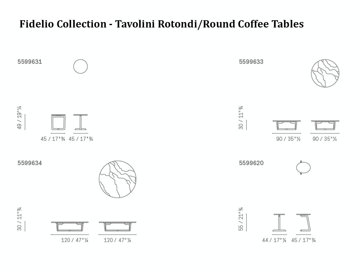 Poltrona Frau Fidelio Collection Round Coffee Tables