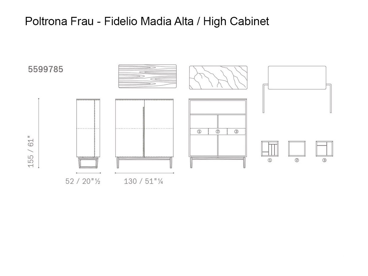 Poltrona Frau Fidelio Collection High Cabinet