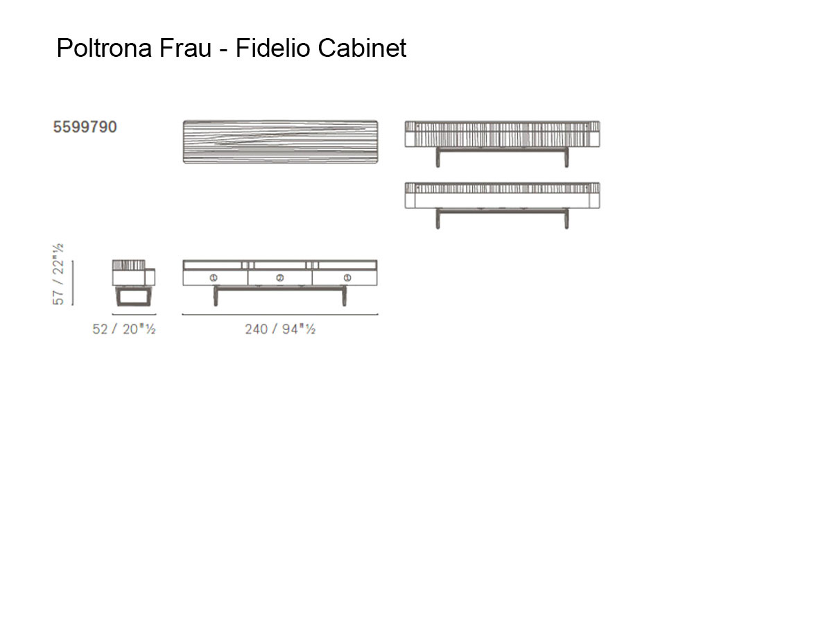 Poltrona Frau Fidelio Multimedia Cabinet Moka Leather Saddle Extra Corda