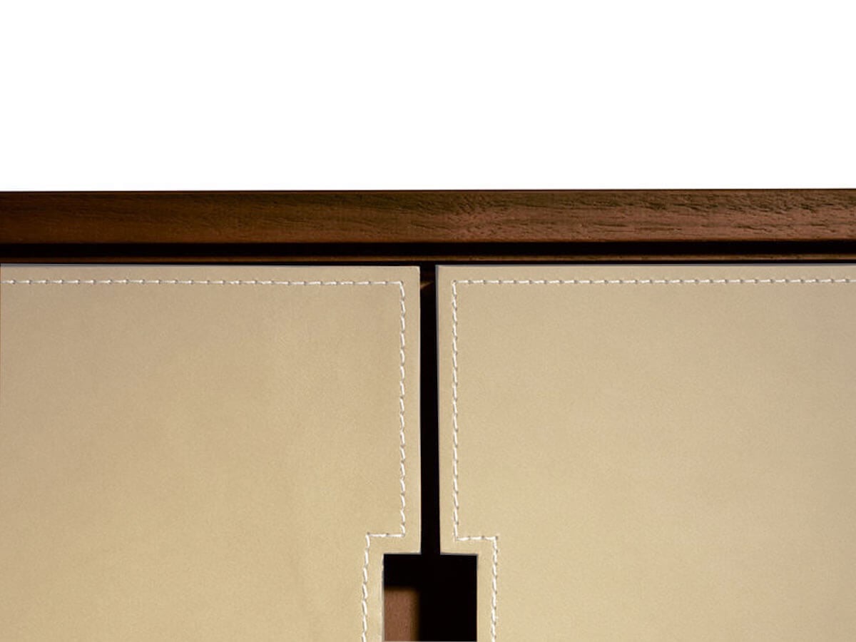 Poltrona Frau Fidelio Notte Bedside Table Saddle Avorio Canaletto Walnut
