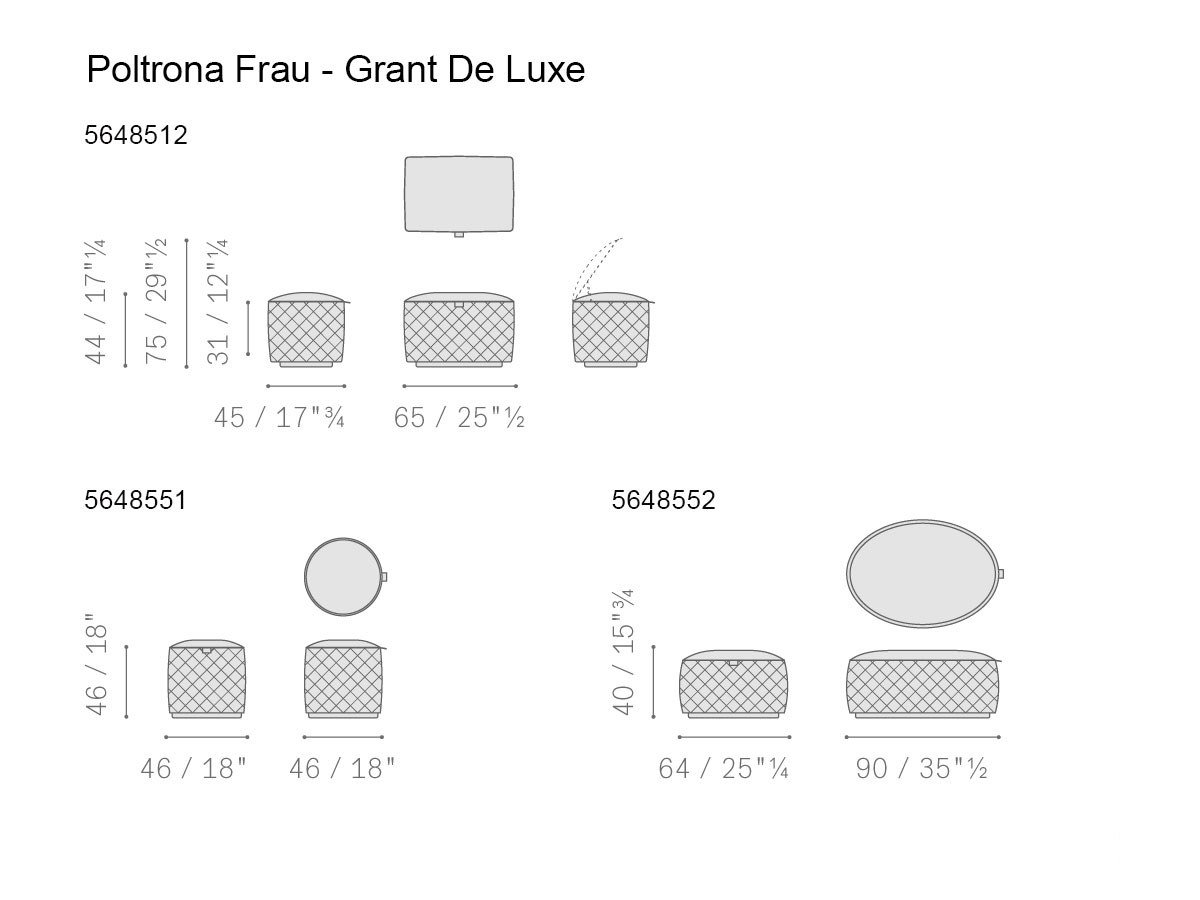 Poltrona Frau Grant De Luxe Pouf