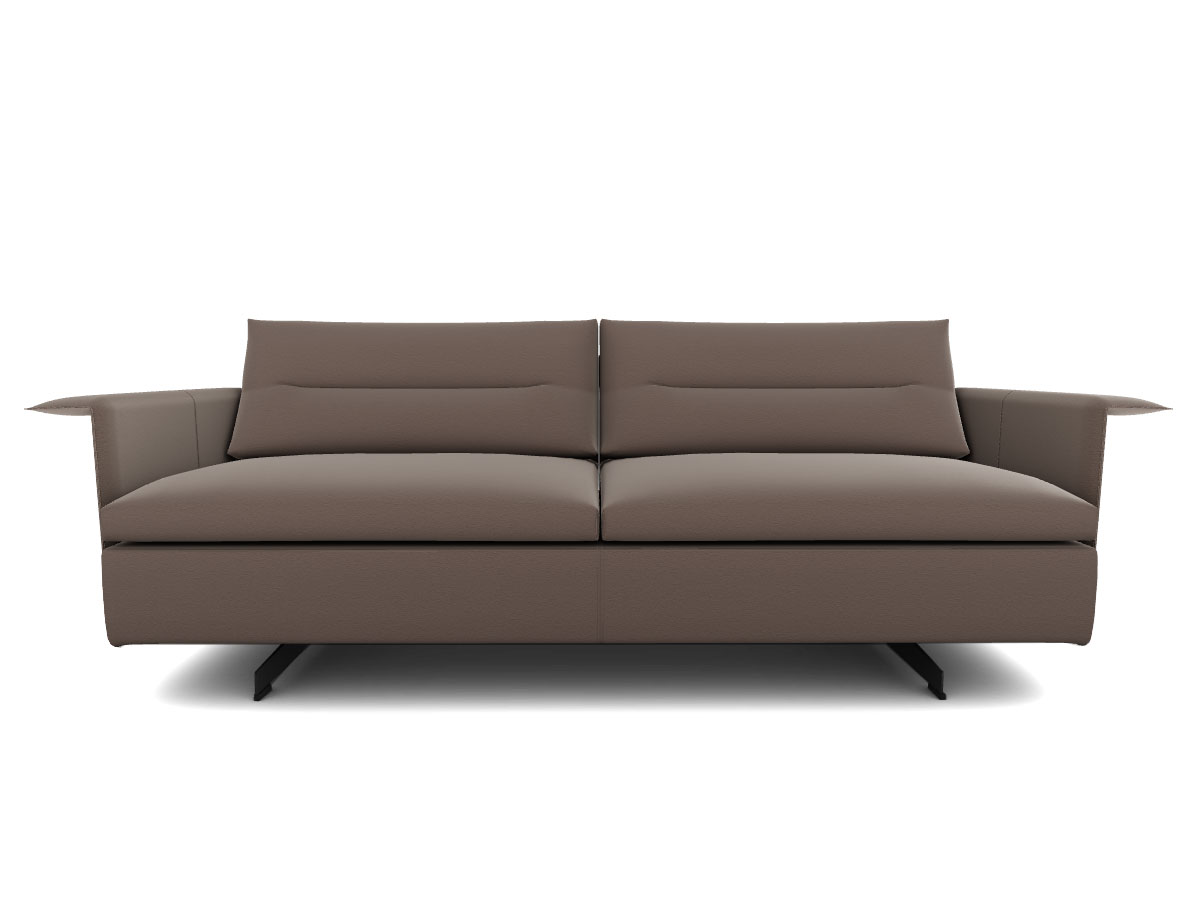 Poltrona Frau Grantorino Large 2 Seater Sofa With Flat Arms Nest Argilla