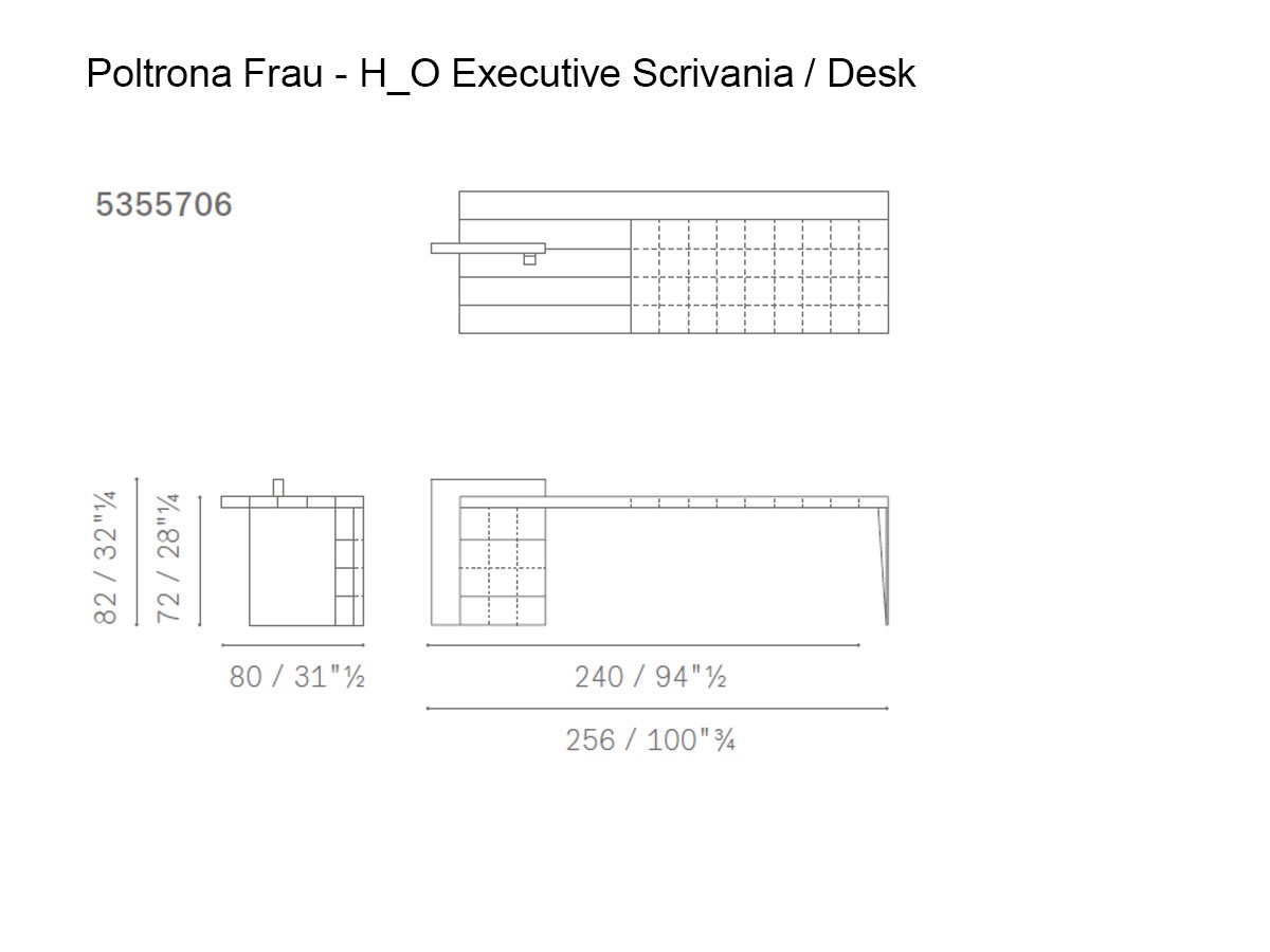 Poltrona Frau Ho Executive Desk Saddle Caffe Porfido Valcamonica