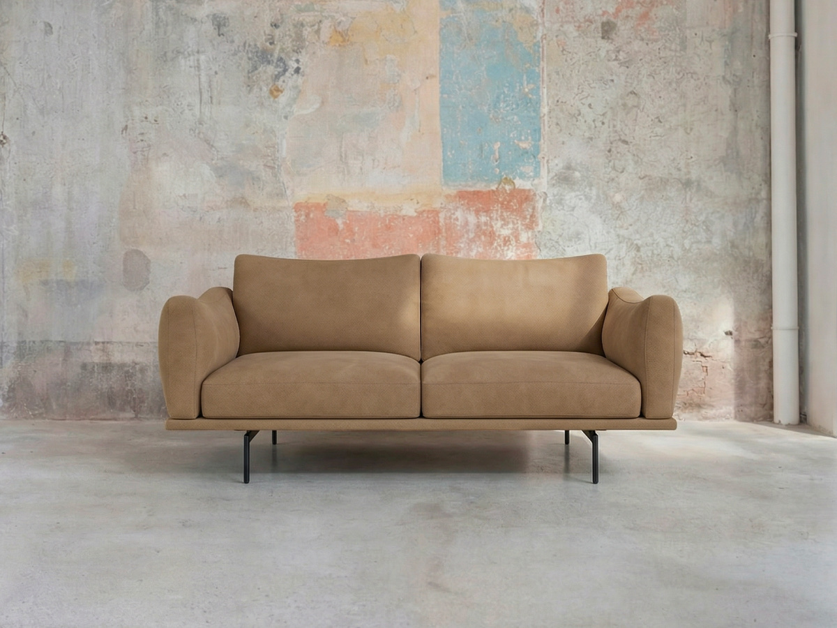 Poltrona Frau Happy Jack Large 2 Seater Sofa Leather Velvety Sesame