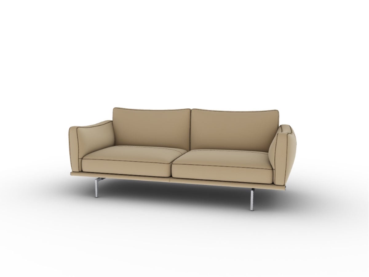 Poltrona Frau Happy Jack Large 2 Seater Sofa Leather Velvety Sesame