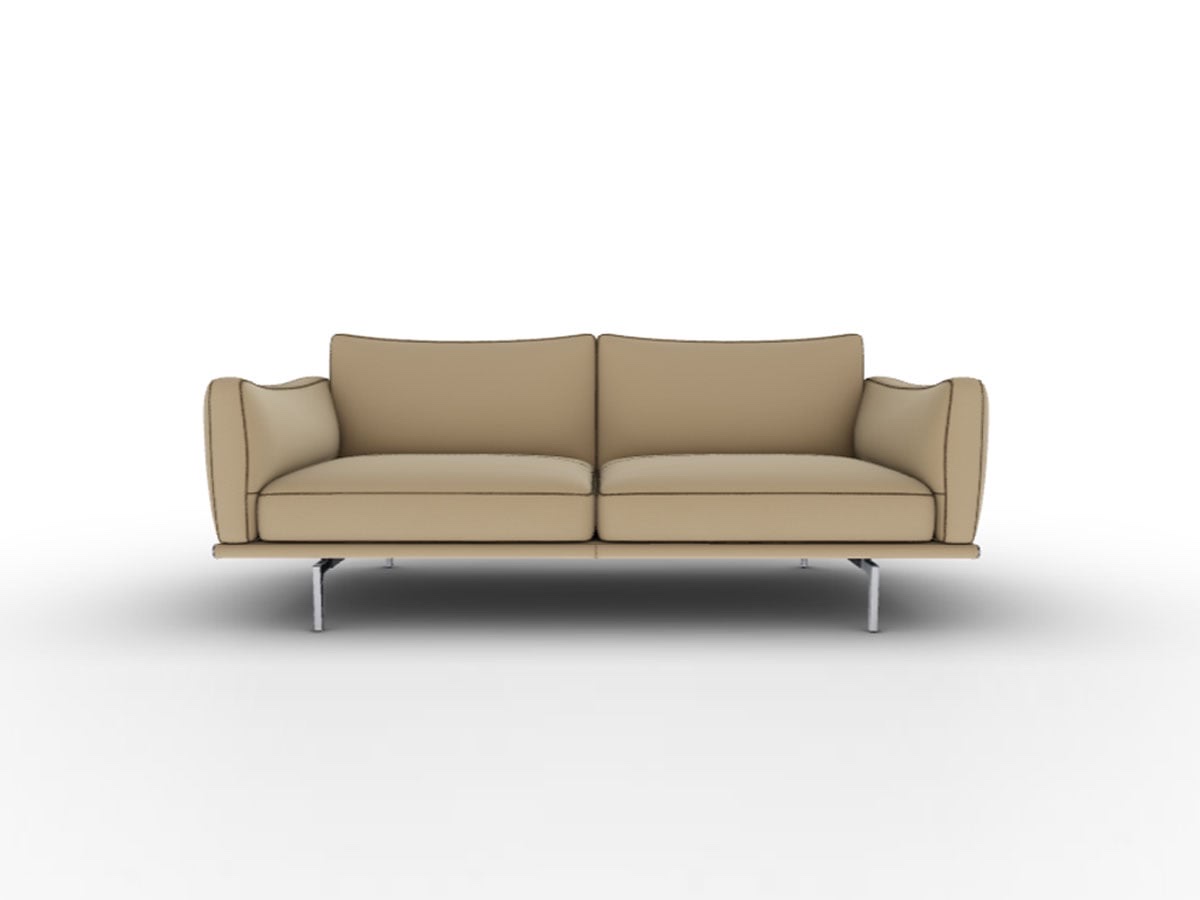 Poltrona Frau Happy Jack Large 2 Seater Sofa Leather Velvety Sesame