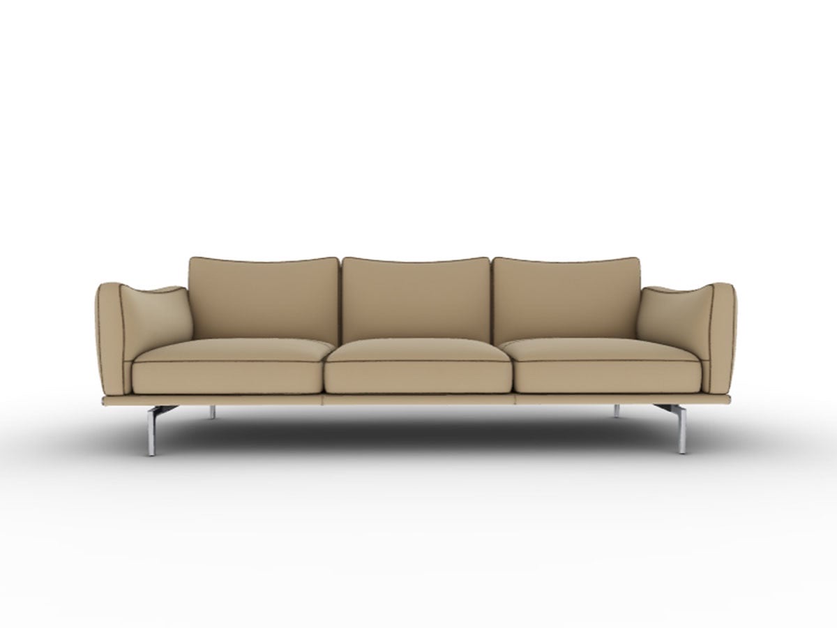 Poltrona Frau Happy Jack 3 Seater Sofa Leather Velvety Sesame